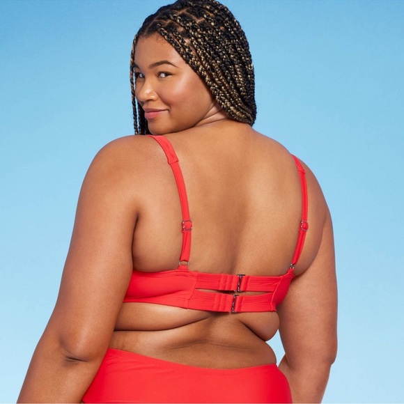 NWT Women's Scoop Front Underwire Bikini Top - Wild Fable Red 14 - Picture 3 of 6